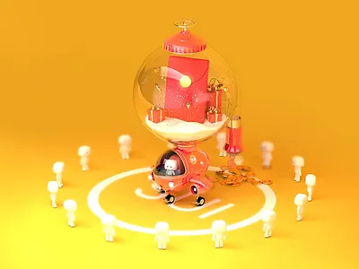 C4D practice 2.5d art c4d case design illustration vector