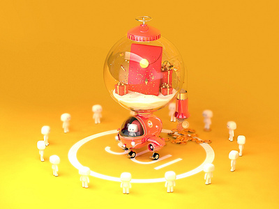 C4D practice 2.5d art c4d case design illustration vector