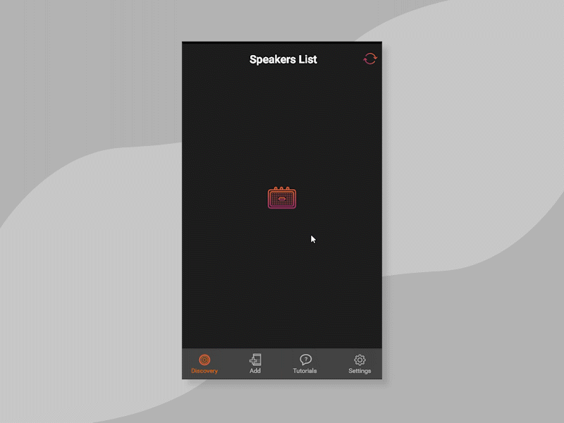 Speaker loading animation animation app app animation app design app ui loader loading loading animation search results speaker ui user interface