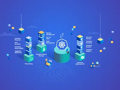 Illustration - CaaS Academy box branding business container devops engineer illustration illustrator kubernetes software technical