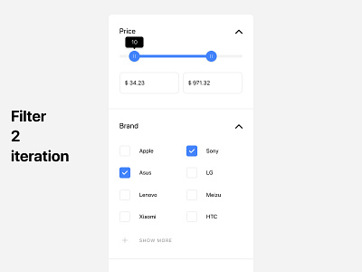 Filter - 2 iteration clean design ecommerce filter filters product shop shopify ui ux
