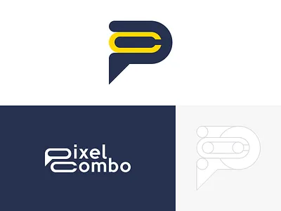 Pixel Combo - Logo Design Concept branding c letter clean combo geometry identity logo logo design logotype mark monogram p letter pixel pixel combo symbol vector