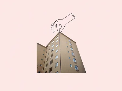 Facade I 35mm building design filmphotography hand hands illustration