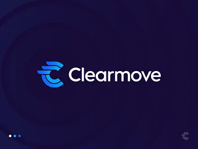 Clearmove Final Logo b2b branding identity business circle custom typography diagram dynamic gradient hr human letter c logo mark negative space piechart relocation sign stripes user wing