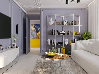 Living room in a two-room apartment 3d 3ds max 3dsmax cgart cgi corona render corona renderer design interior interior design interiors photoshop