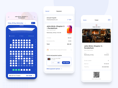 Movie - Light Part 2 clean ios minimal movie app payment ticket booking ui ux