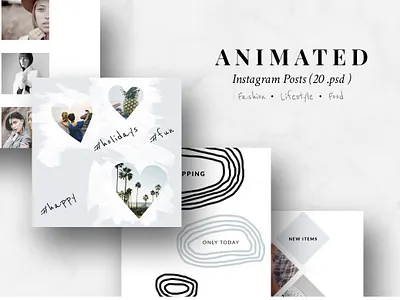Animated Instagram Posts - Pastel blue abstraction animated instagram animated instagram posts animated templates animations blogger branding branding design clean fashion instagram lifestyle minimal motion pastel blue pastels social media design social media kit social media pack style