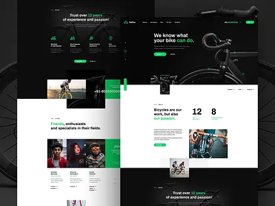 Bike Service 🚴‍♂️ agency animation app bicycle bike branding design illustration landingpage minimalist onepage poland ui ux visiontrust web webanimation webdesign website wordpress
