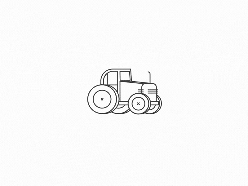 Farming animation bull cow farmer kinetic loop looping gif motion tractor