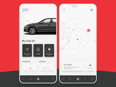 Audi App app design app ui audi car design iphone iphone x mockup ui ux