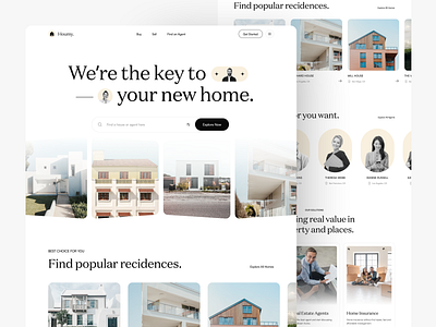 Houmy. - Real Estate Landing Page architecture building clean design landing page landingpage minimalist properties property real estate real estate agency real estate website realestate residance ui uiux ux web website website design