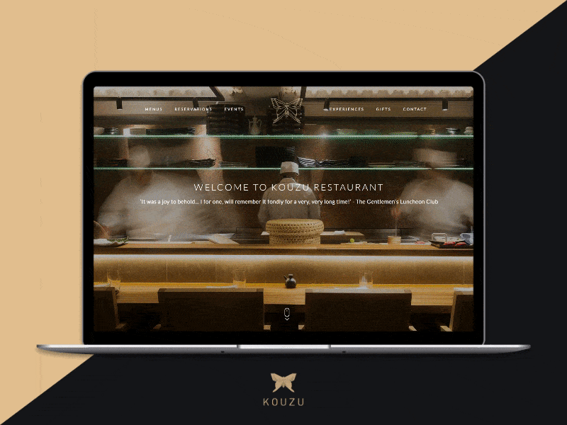 Kouzu Restaurant animation branding concept design japanese london restaurant sushi web website