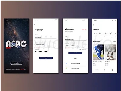 Afac Mart app illustration ui ux