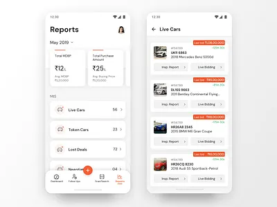 Reports Screen design listing orange reports ui userinterface