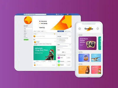 GameTop brand brand identity brandidentity branding desctop game gaming gaming app identity logo logomachine logos logotype playing scores screen white