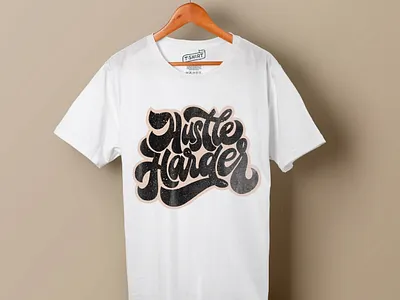 Hustle Harder Lettering calligraphy design hand letterng hustle hustle harder illustration lettering print t shirt t shirt t shirt design typography