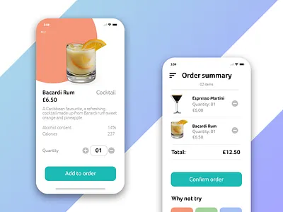 In-house ordering mobile app app design food app gradient graphic design order restaraunt ui uiux vector