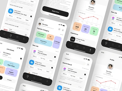 Job Finder App app app design application career design find job find work finder hire hiring job job finder job listing job search mobile mobile app mobile application ui ux work