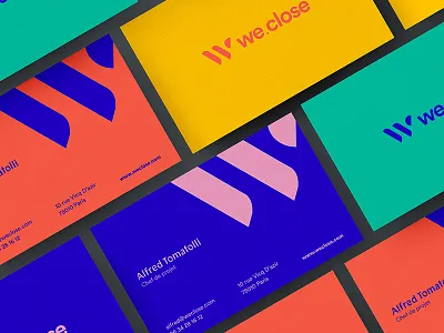 We Close brand design brand identity branding branding and identity color colorful logo logotype minimal typography w