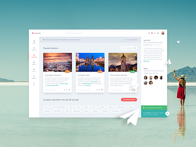 GTraveler | Concept for a Holiday Agency agency background beach clean concept flight green holiday locations paper photoshop planes red stories sun tablet teal travel travel agency traveler