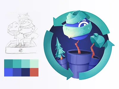 Carbon Neutral algolia carbon neutral charity flower pot green illustration search tree vector