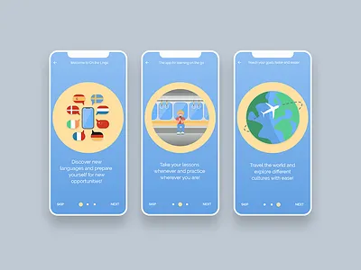 Daily UI 023 - Onboarding app branding dailyui design flat illustration language language app onboarding