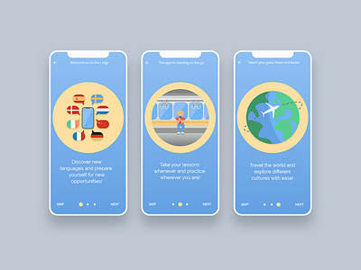 Daily UI 023 - Onboarding app branding dailyui design flat illustration language language app onboarding