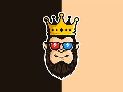 King Gorilla Logo animal brand crown design esport gorilla icon logo mascot vector