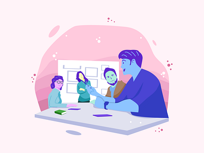 Business Meeting Flat Illustration app background business character design element flat illustration ui ux vector web
