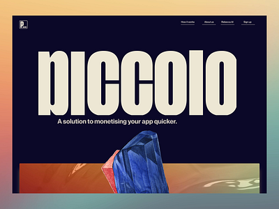 Piccolo Landing Page animation art direction branding design gradient interaction landing page motion graphics ui ux web website