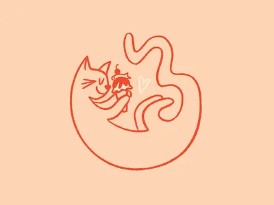Love At First Bite boston boston illustrator cat chandoodles design designer doodle food doodle hand drawn ice cream illustration illustrator sketch