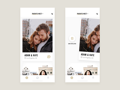Feed app bold clean design feed find hellohello interface ios minimal parents simple swipe typography ui ux white