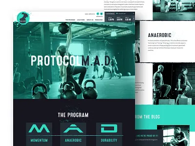 MADabolic charlotte dark ui exercise fitness green grunge gym layout program splatter ui ux web website