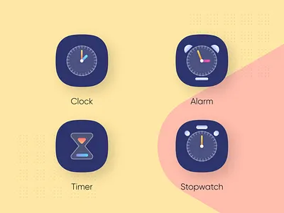 Clock app icons adobe xd alarm alarm app alarm clock clock clock app clock icon clocks ingeniouspixel interaction design stopwatch timer ui ux