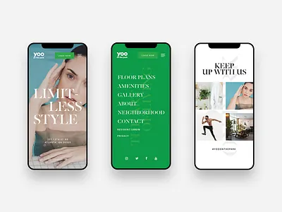 YOO On The Park - Mobile clean minimal mobile modern simple ui ux website website design