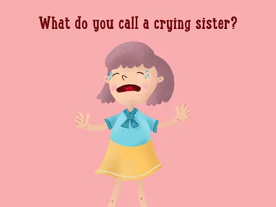 What do you call a crying sister? A crisis dadjokes illustration procreate