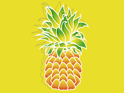 Pineapple 2d ai art cartoon design illustration illustrator pineapple vector