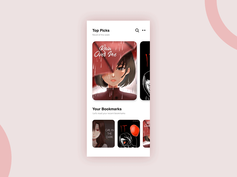 Novel App animation app design interface novel ui userinterface