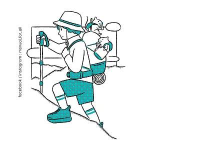 hiker hike illustration mountain outdoor taiwan