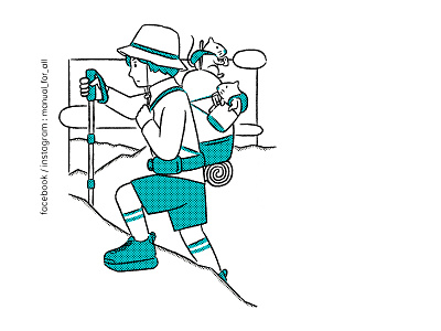 hiker hike illustration mountain outdoor taiwan