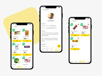 Groceee app - Offers, Profile & Favorites daily dribbble best shot ecommerce favorite groceee listui offers offers zone offerzone online shop online shopping online store online store commerce profile profile card profile design profile page uilovers uplabs user inteface