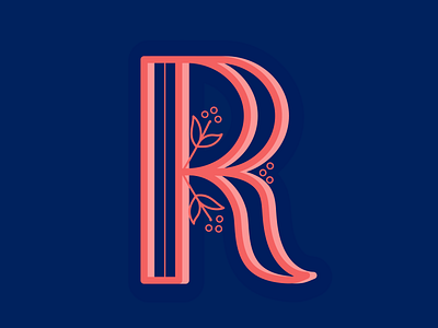 R 36daysoftype 36daysoftype r 36daysoftype r design floral illustration leaf leaves letter letter r lettering logo typography vector