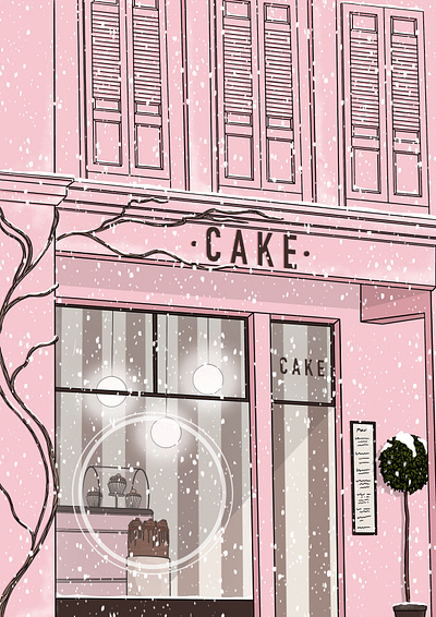 Cake Shop- Winter design illustration