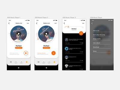 Daily UI 009_Music Player app design ui ux
