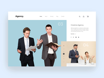 Agency Header Concept creative design easy graphics header illustration landing page minimal minimalism minimalist photoshop simple color slider slider design typography ui ui design ux design web template xd