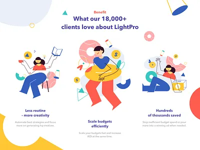 Benefit Section benefit colorfull design ecommerce exploration features page homepage icon illustration intro service web design