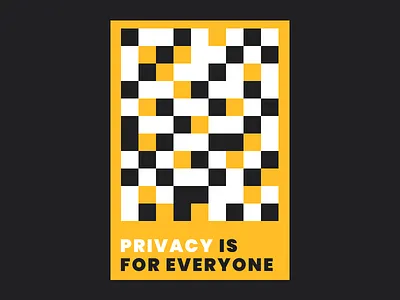 Mosiac Privacy Poster 2d abstract branding design geometric illustration minimal mosiac poster poster design privacy simple vector yellow