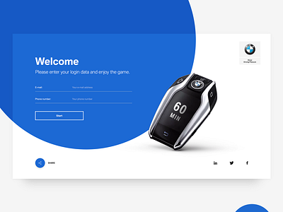 BMW Competence Game - Login Page clean form login form login page modern ui ux web