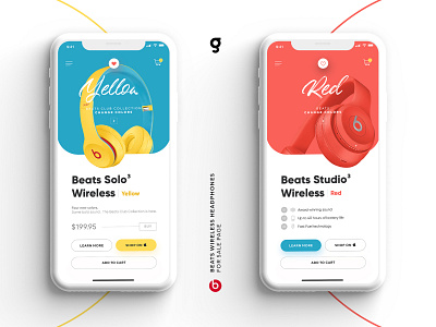 Beats by Dre - Wireless Headphones 2019 beats blue bright colors color creativity design forsale headphone istanbul modern rectangle red sale sales page simple ui white wireless yellow