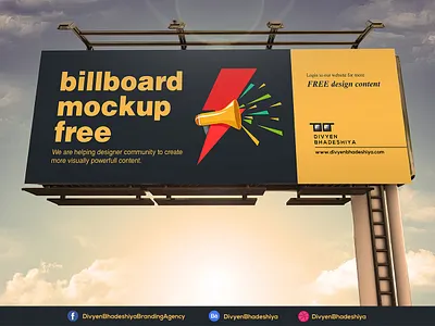 Free PSD - Billboard Mockup 2 Download billboard free mockup free mockup psd hoarding signage